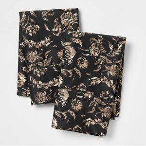 Threshold king size pillow case set black floral 400 thread count